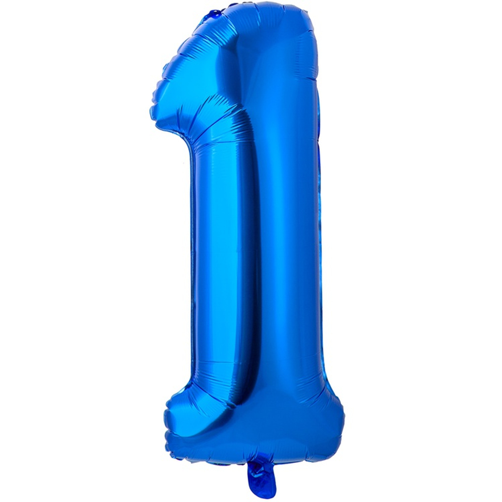 Шар фольгированный Цифра 1 66 см (Синий)