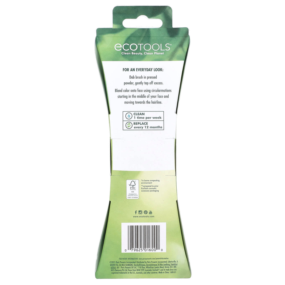 EcoTools, кисть для нанесения пудры, 1 шт.