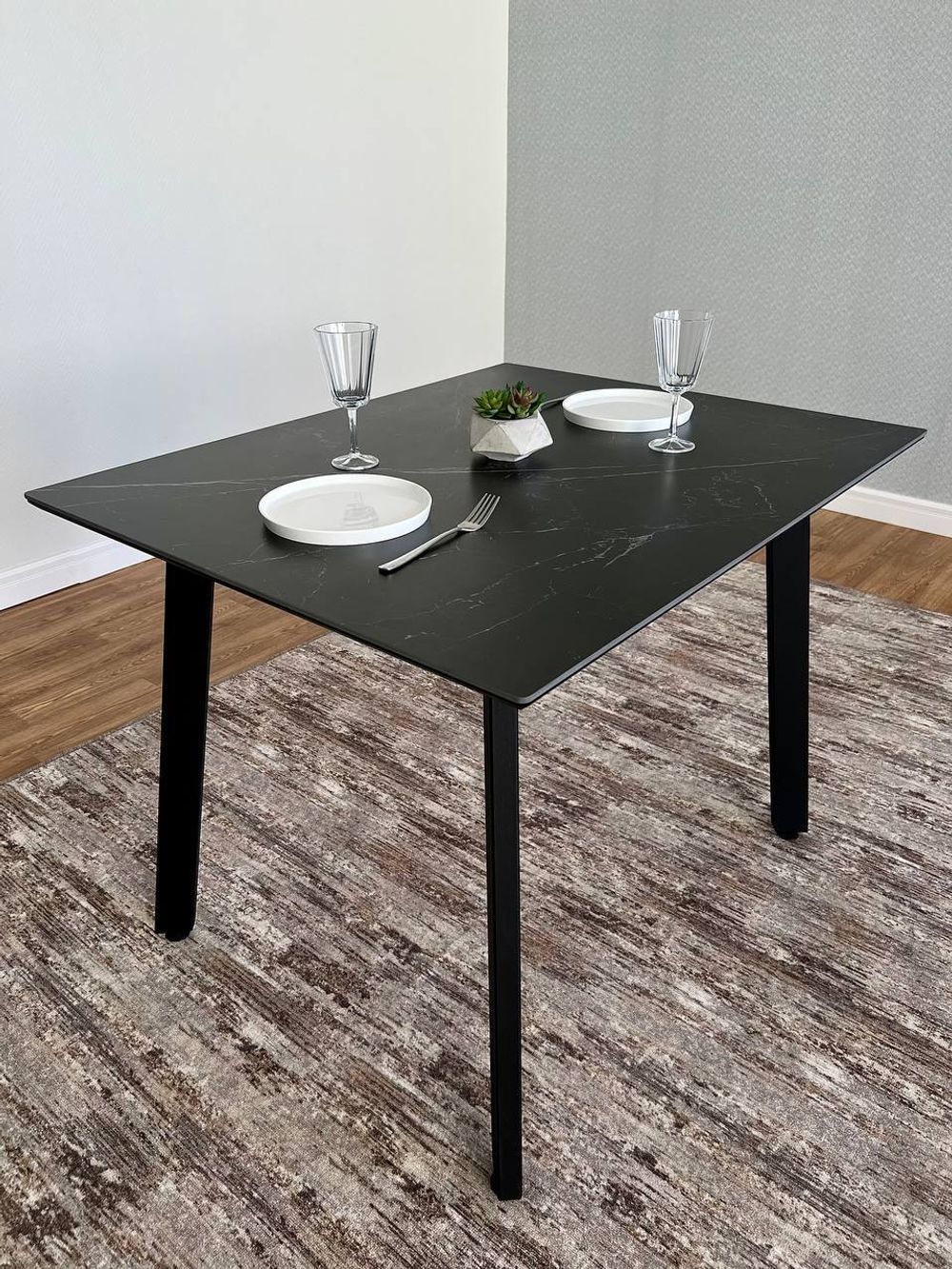 Стол керамический Граф 1000х800 Чёрный