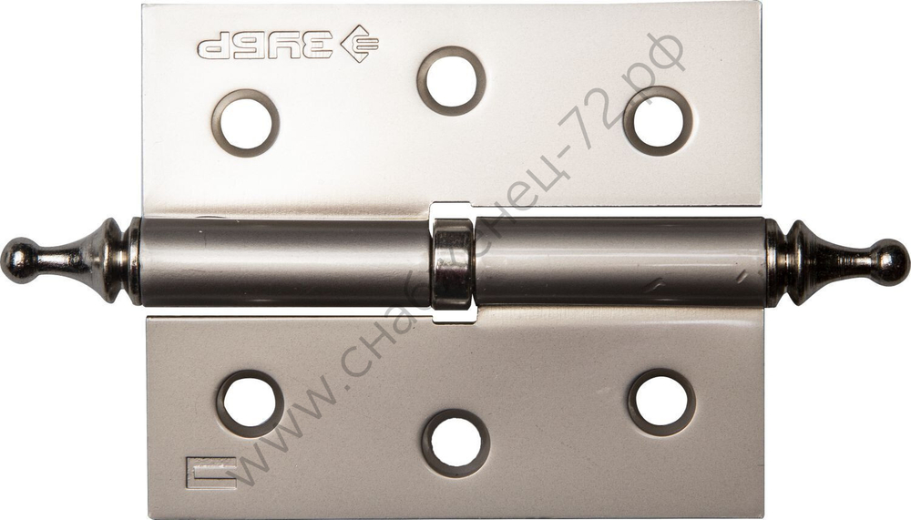 ЗУБР 75х63х2.5 мм, разъемная, левая, цвет матовый никель (PN), 2 шт, карточная петля (37605-075-4L)