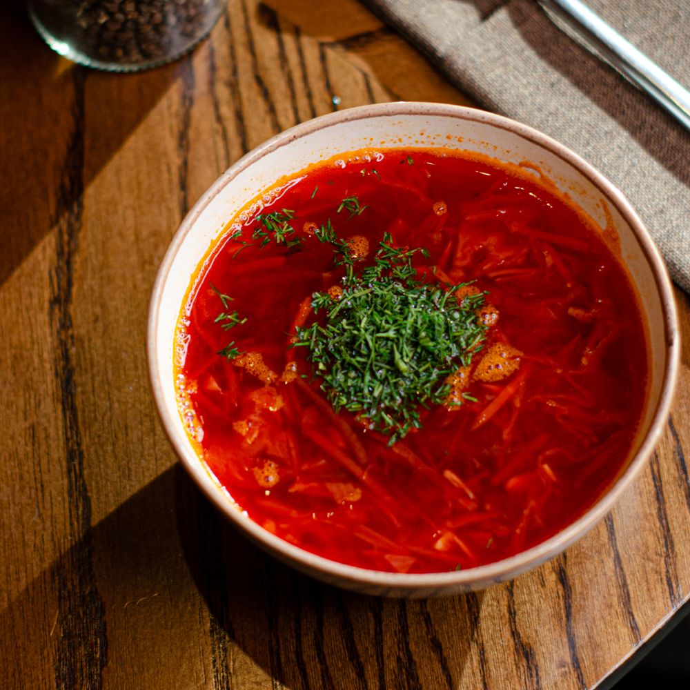 Борщ постный с фасолью