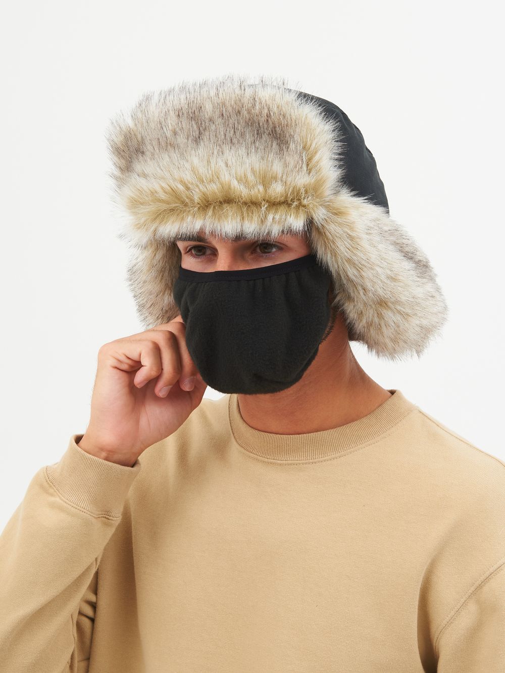 Шапка ушанка зимняя Горка-Люкс ткань Исландия цвет Серый