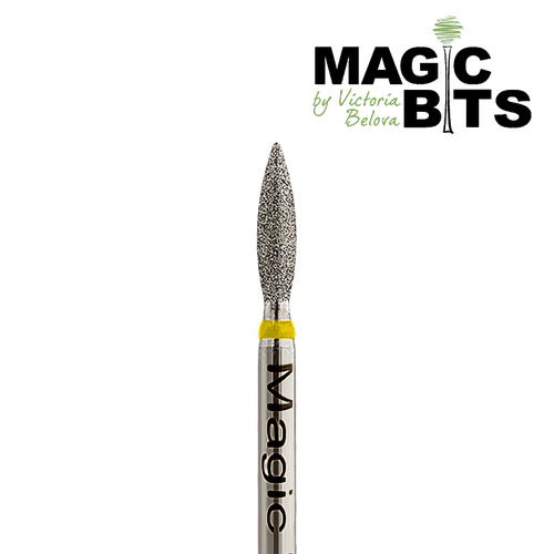 Magic Bits фреза пламя острое 23 желтая насечка