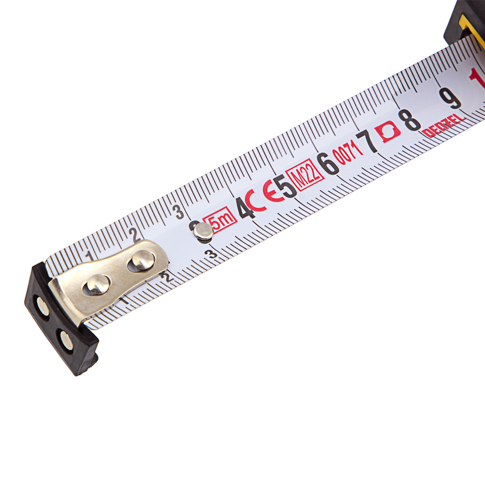 Рулетка 5м х 19мм, двухкомп. корпус, магнитный обрезиненный зацеп Denzel