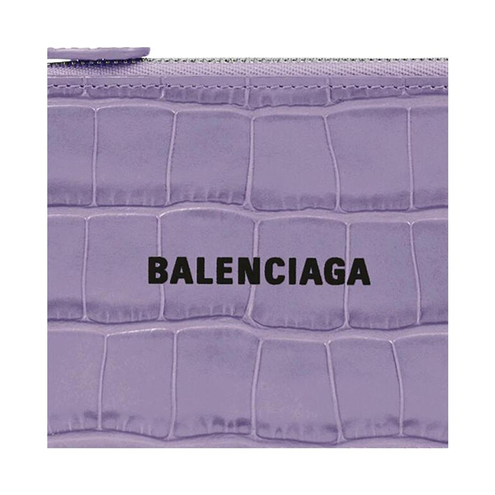 Balenciaga Cash Cow Leather Card Holder Large Women"s Lilac Purple
