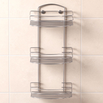 Полка прямоугольная 3-х ярусная с радиусом 25,5*14*56,5см хром, ППР-3