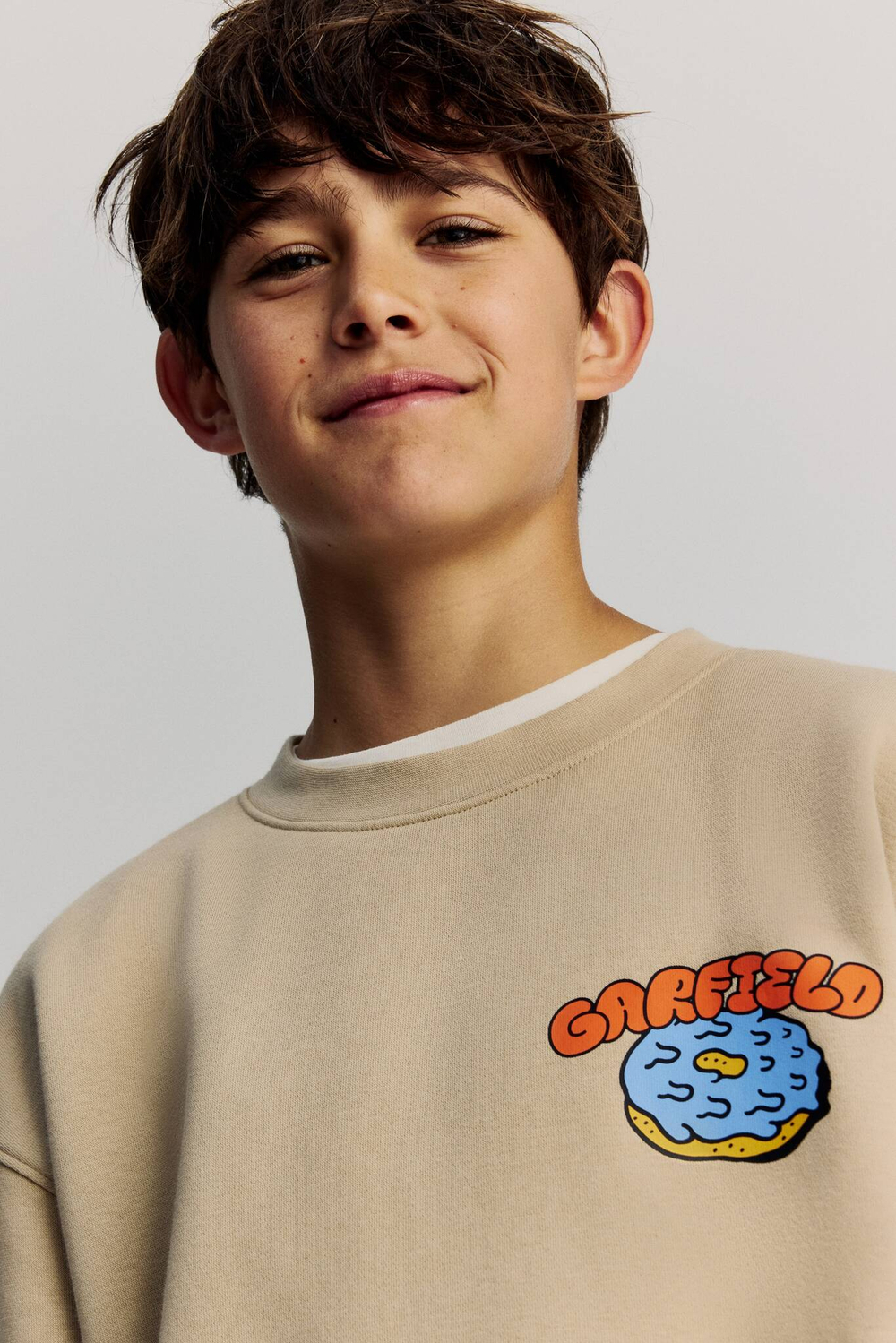 H&M Толстовка с принтом, бежевый