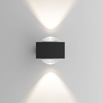 Уличный настенный светильник со светодиодами 2W 4000К IP54 35191/W чёрный Lenses Elektrostandard