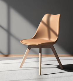 Стул TULIP (mod. 73-1) дерево/пластик/экокожа, 47,5x55x80 см, Бежевый (Latte)  (Комплект из 4 шт.)