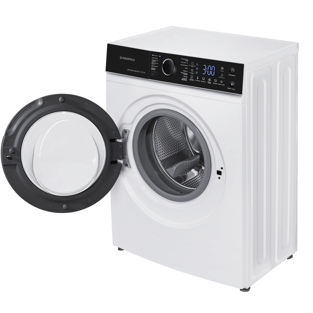 Стиральная машина c инвертором и паром  MAUNFELD MFWM106IWHT 6 кг.