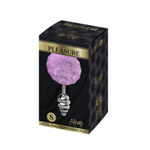 Металлическая анальная пробка с розовым хвостиком Twist от Alive (7*2,8 см.)