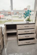 Коллекция Клео Комод комбинированный Дуб Юкон/Ателье темное (Набор)