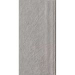 Paradyz Carrizo Grey - Ступень простая структурная с насечками 300x600