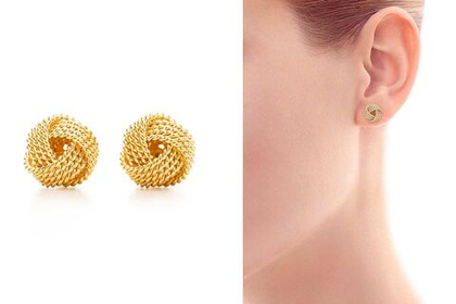 Серьги из жёлтого золота 18k(750 проба)Tiffany, twist.