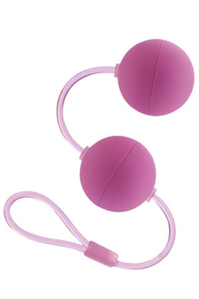 Вагинальные шарики на гибкой сцепке First Time Love Balls Duo Lover (Цвет: розовый)