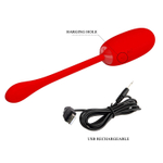 Красное перезаряжаемое виброяйцо Julius (Цвет: красный)