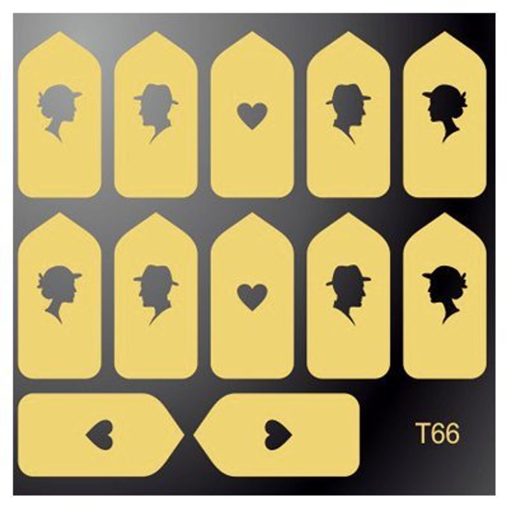 IRISK Трафарет для дизайна ногтей №66, серебро