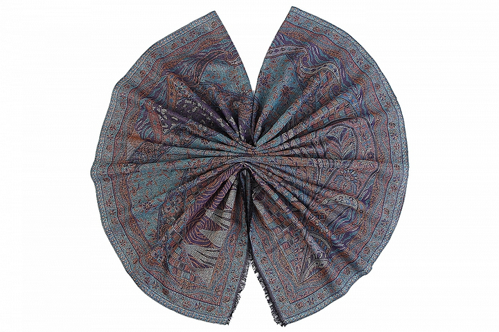 Палантин материал Вискозное волокно (Modal) цвет бирюзовый фиолетовый 200х70 см.