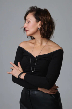 Колье маленькое серебряное сердце на серебряной цепочке с бегунком