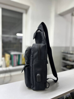 Тактическая сумка рюкзак с USB черный