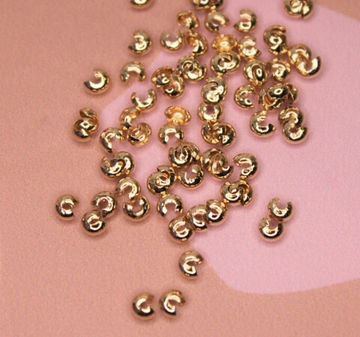 Укрывная обжимная бусина позолота 4 мм