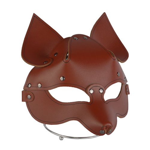 Коричневая кожаная маска Лиса Sitabella BDSM Accessories 3414-9