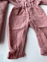 Муслиновый комплект на выписку лето "With Love Платье" 4 пр. (Одеяло, пояс, платье, шапочка) (Цвет: Серый)