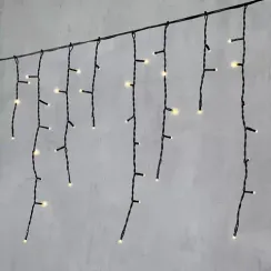 Гирлянда Бахрома 3,1*0,5 м., 24В., 150 тепло-белых LED ламп, провод черный ПВХ, IP54, LTC (PIL150-11-1WW)