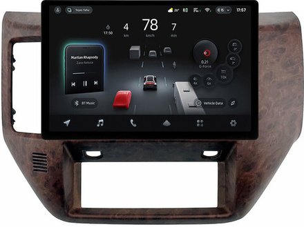 Магнитола для Nissan Patrol Y61 2004-2010 (рамка дерево) - Teyes CC4-PRO монитор 13" 2K QLED на Android 13, Snapdragon 778G, 8+128, AI, CarPlay, DSP, 4G SIM-слот