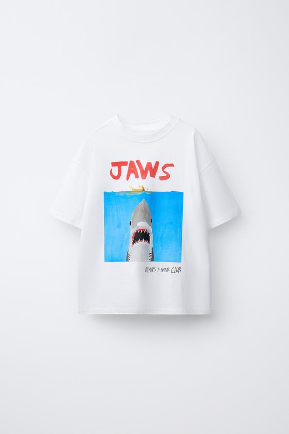 ZARA X DYLAN´S T-SHIRT CLUB ФУТБОЛКА С ИЛЛЮСТРАЦИЕЙ JAWS©, БЕЛЫЙ