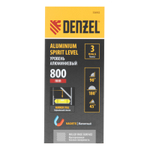 Уровень алюминиевый, магнит, фрезерованный, 3 глазка (1 зеркал.) 0,5 мм/м, 800 мм Denzel