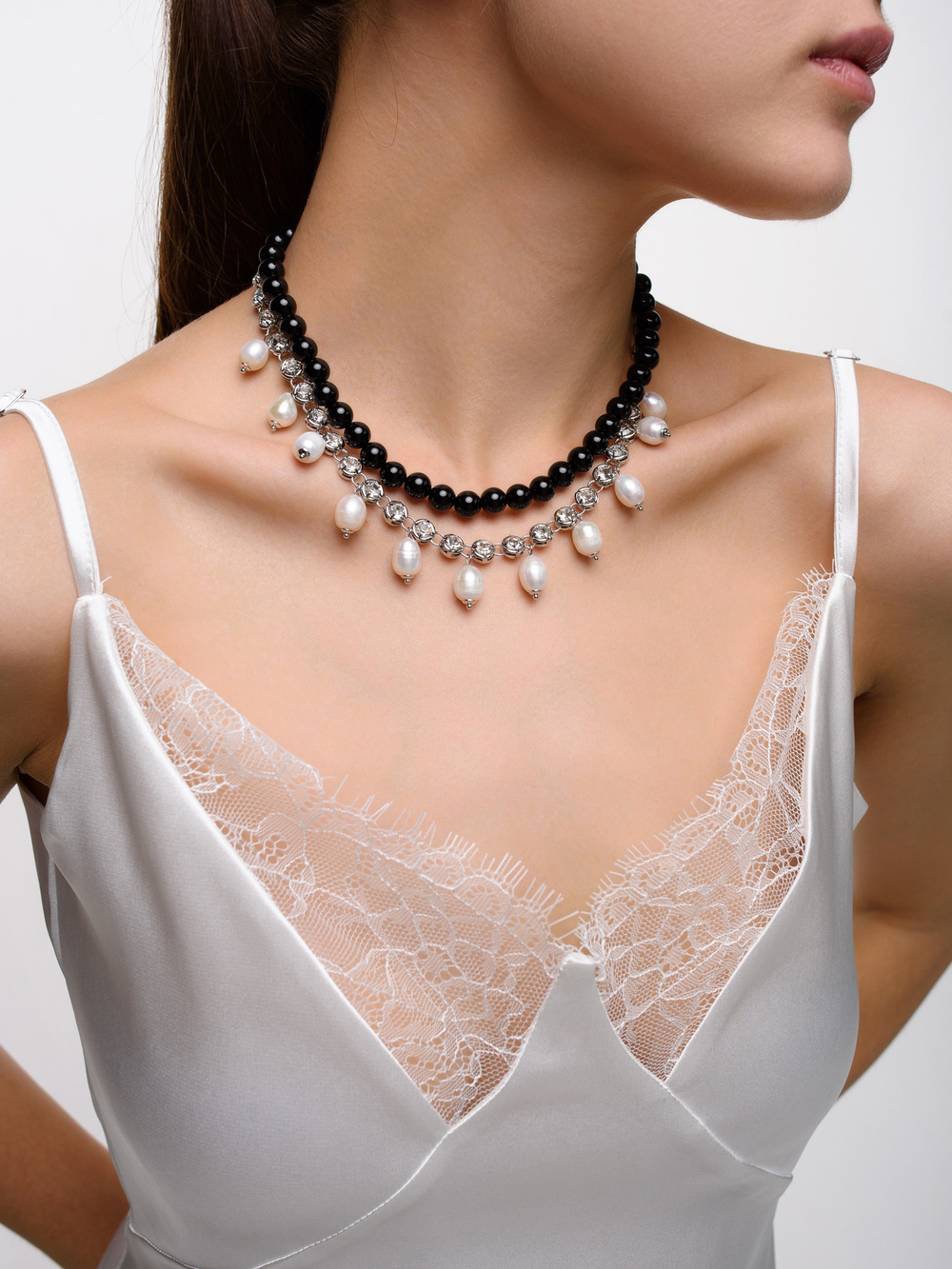 Колье "Rich Black" Silver