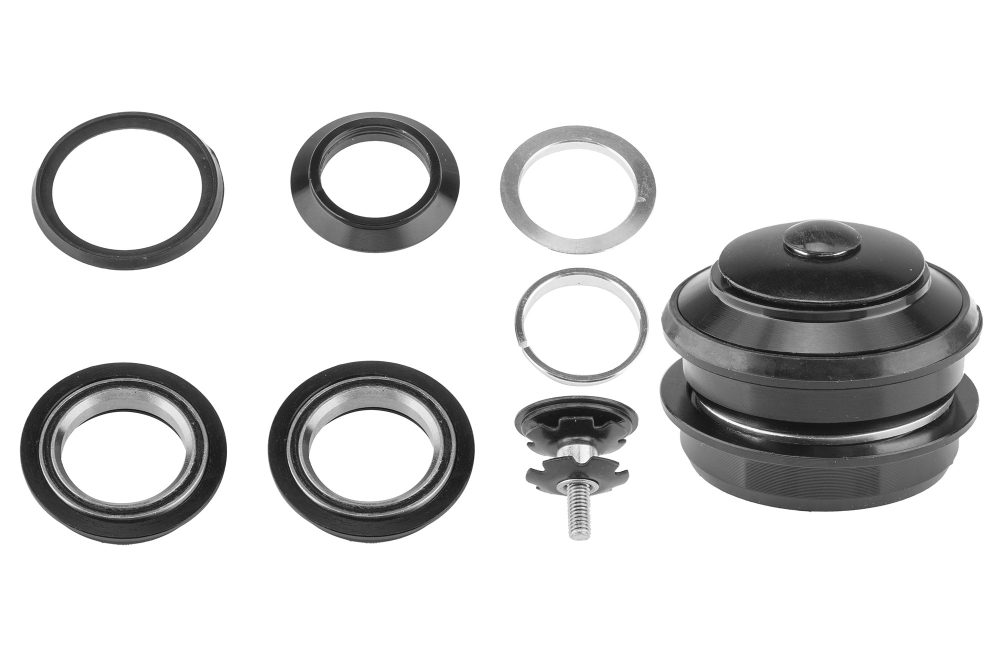 Детали рулевой колонки 1-1/8" безрезьбовая KL-B310 KENLI алюминиевая чёрная полуинтегрир.