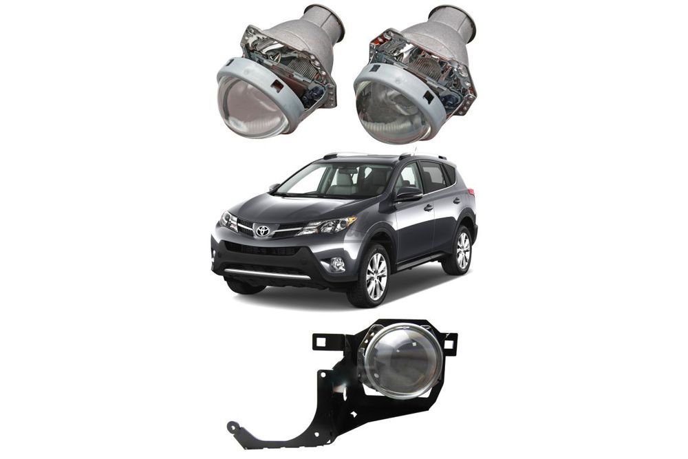 Готовый комплект для замены штатных линз Toyota RAV IV CA40 дорестайлинг 2012-2015