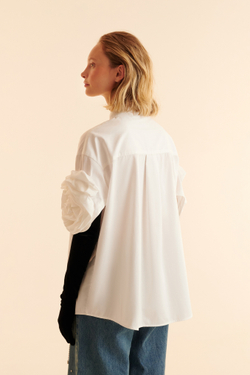 Рубашка с объемными рукавами (CHOUX ROSE), белая