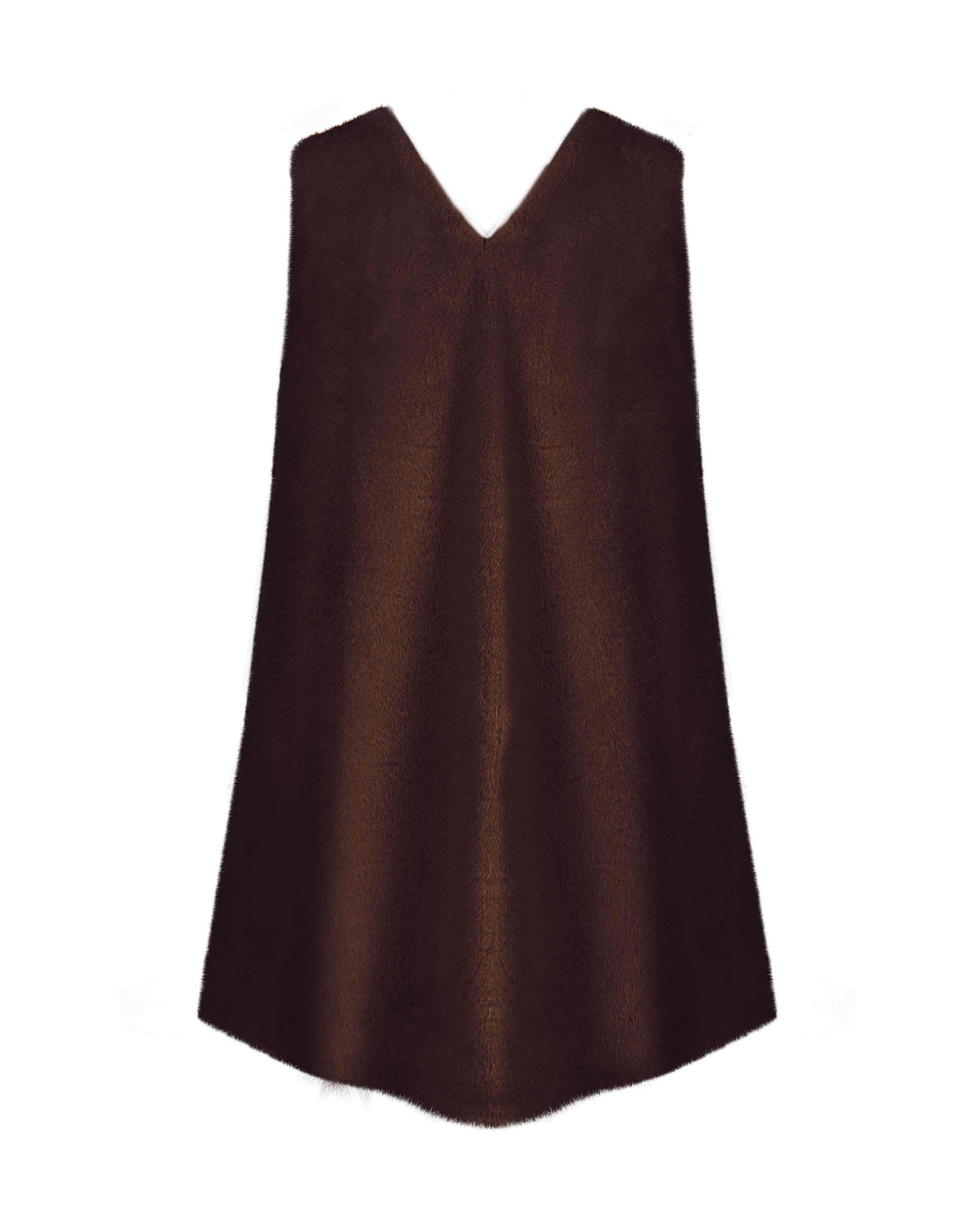 Платье мини из меха