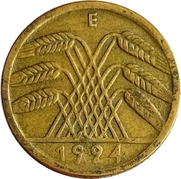 5 рентенпфеннигов 1924 Германия "E"
