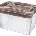 Контейнер для хранения с крышкой, ручками-защелками и вставкой- органайзером «GRAND BOX», коричневый, 29*19*18см, 6,65л