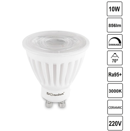 Светодиодная лампа CERAMIC 10Вт, 3000K, 856Лм, Dim Triac