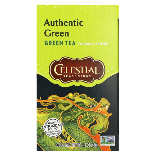 Celestial Seasonings, настоящий зеленый чай, 20 чайных пакетиков, 41 г (1,4 унции)
