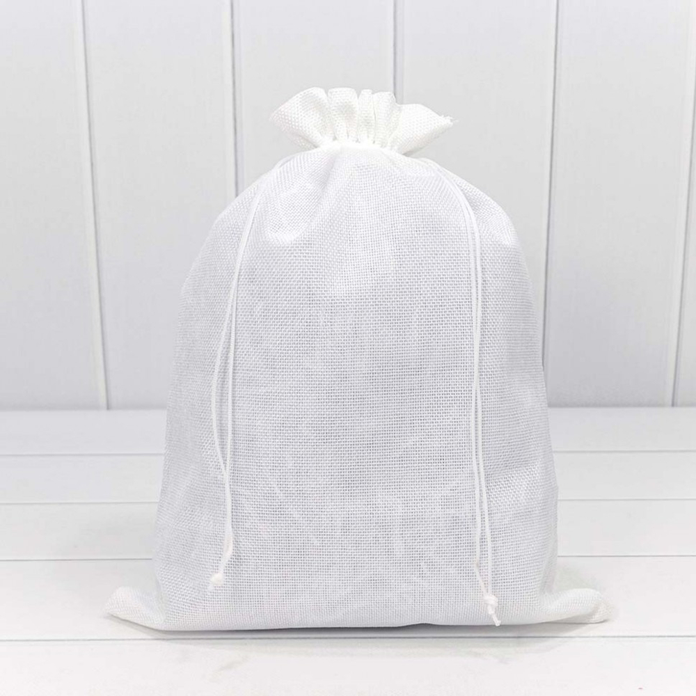 Мешочек 30х40см Лен искусственный (Белый)