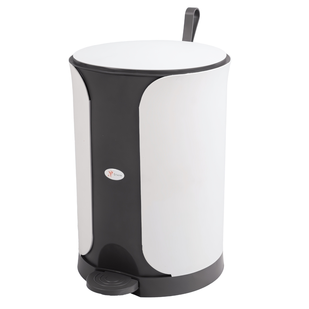Ведро для мусора с педалью "Sтилъ" 11л, с ручкой для переноса, цвет темно-серый