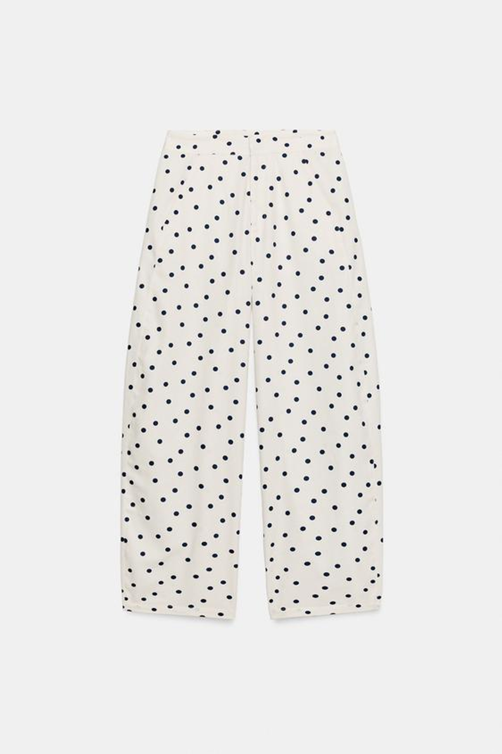 ZARA БРЮКИ BARREL В ГОРОШЕК, СИНИЙ/БЕЛЫЙ