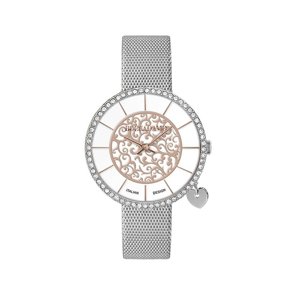 Часы Boccadamo Mya Silver Rosegold MY034 BW/S с минеральным стеклом, кристаллами Swarovski