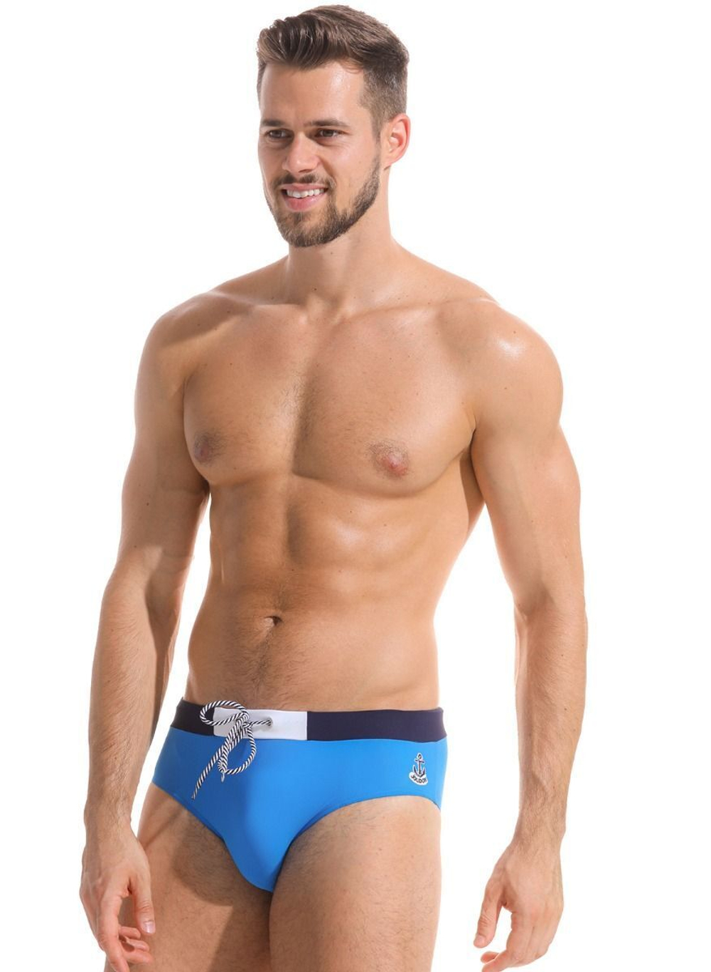 Мужские пляжные плавки в морском стиле (Размер: XXL) (Цвет: красный)