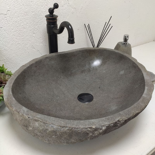 Раковина из речного камня RS-62023 (57*48*15)