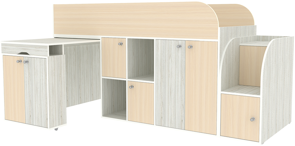 Кровать-чердак КарИВи Малыш 3 Винтерберг  Дуб Молочный