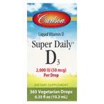 Carlson, Super Daily® D3, 50 мкг (2000 МЕ), 10,3 мл (0,35 жидк. унции)