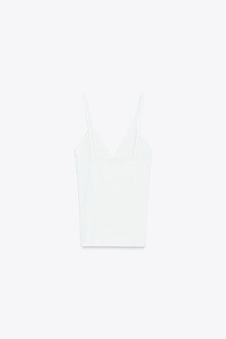 ZARA ТОП С АЖУРНОЙ ВЯЗКОЙ, СВЕТЛЫЙ ЭКРЮ