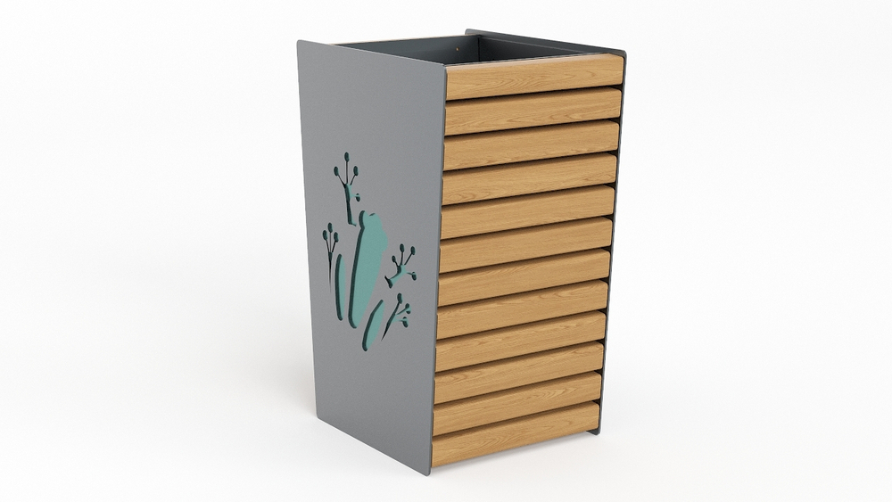 Урна уличная для мусора (сталь дерево) SK00013